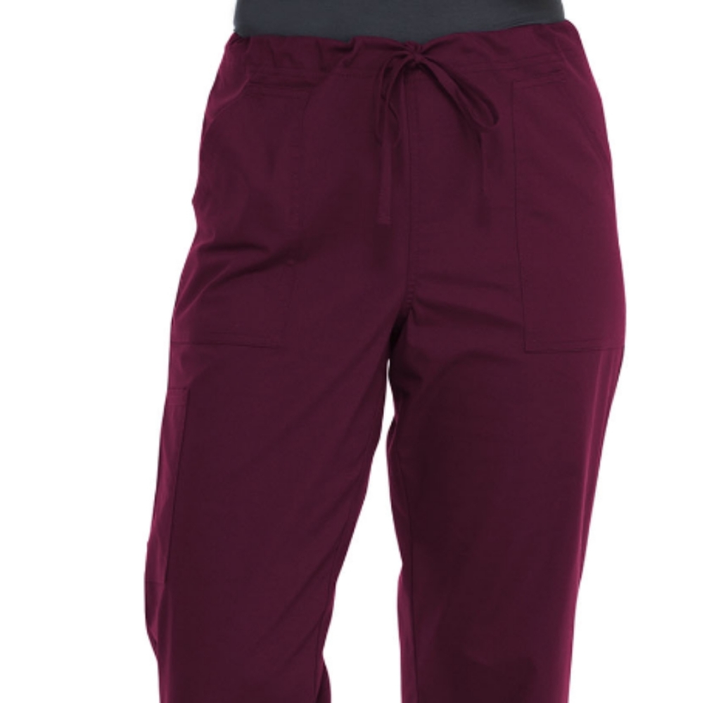 New Unisex Wine Color Drawstring Scrub Pants - 3X